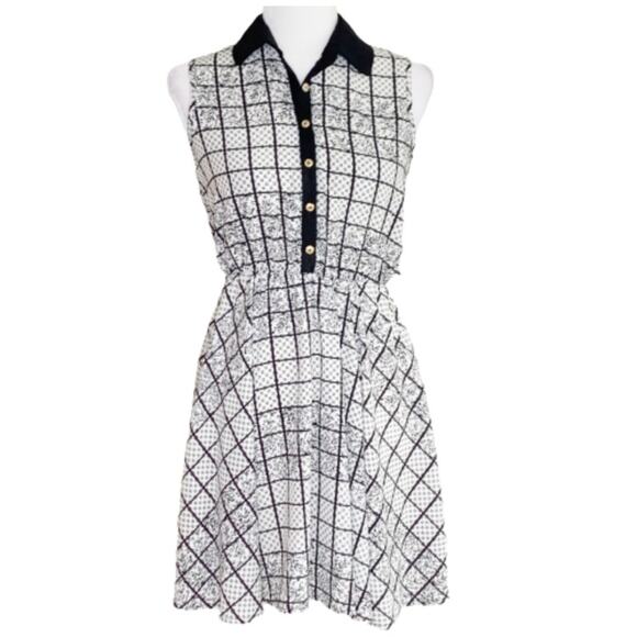 Papermoon Dress Stitch Fix Black White Sleeveless Fit Flare Dress Size XSP - Picture 1 of 12